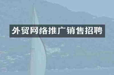 外贸网络推广销售招聘