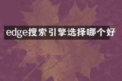 edge搜索引擎选择哪个好