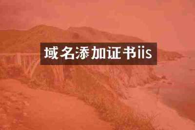 域名添加证书iis