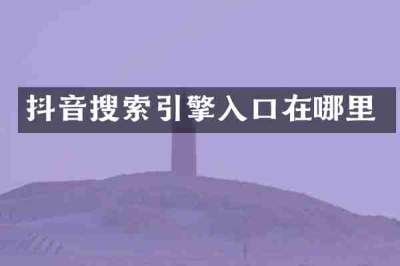 抖音搜索引擎入口在哪里