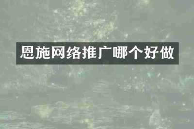 恩施网络推广哪个好做