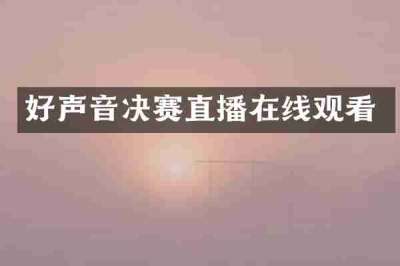 好声音决赛直播在线观看