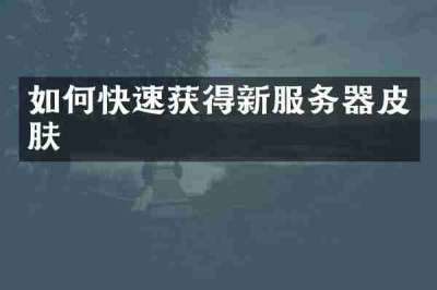 如何快速获得新服务器皮肤