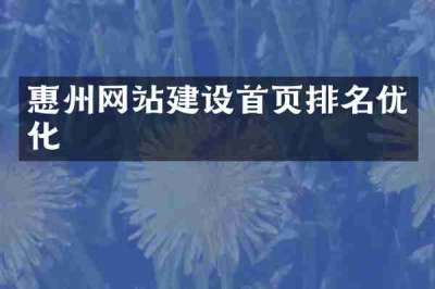 惠州网站建设首页排名优化