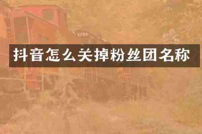 抖音怎么关掉粉丝团名称