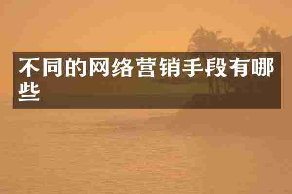 不同的网络营销手段有哪些