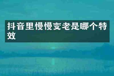 抖音里慢慢变老是哪个特效