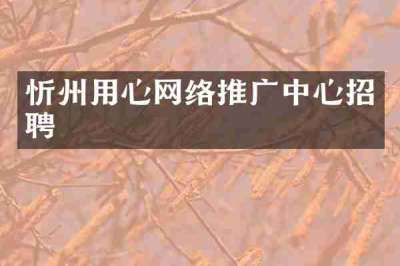 忻州用心网络推广中心招聘