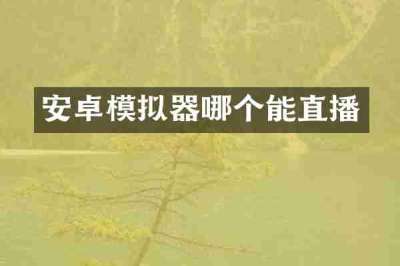 安卓模拟器哪个能直播