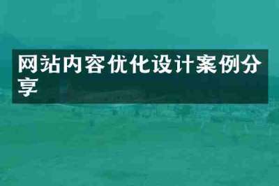 网站内容优化设计案例分享