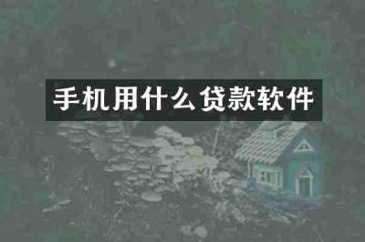 手机用什么贷款软件