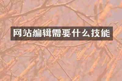 网站编辑需要什么技能