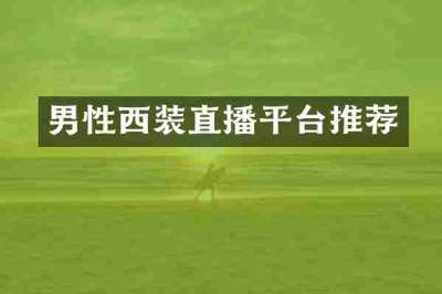 男性西装直播平台推荐