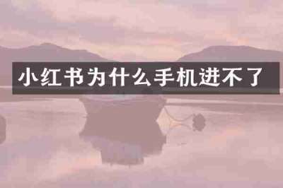 小红书为什么手机进不了
