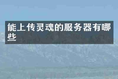 能上传灵魂的服务器有哪些