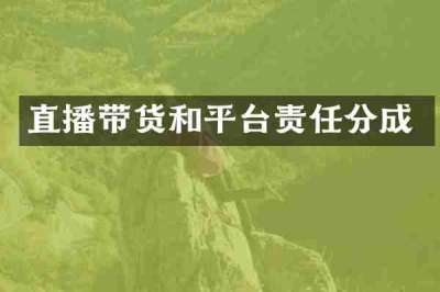 直播带货和平台责任分成