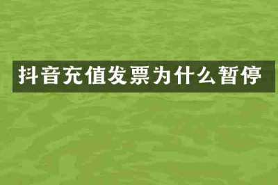 抖音充值发票为什么暂停