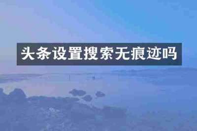 头条设置搜索无痕迹吗