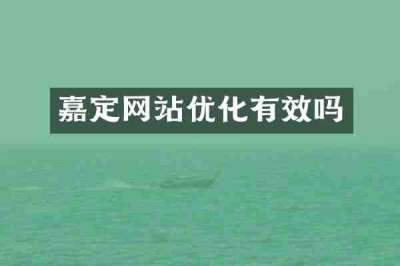 嘉定网站优化有效吗