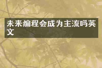 未来编程会成为主流吗英文