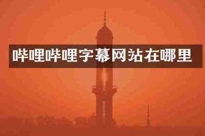哔哩哔哩字幕网站在哪里