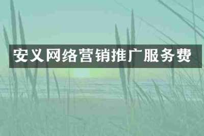 安义网络营销推广服务费
