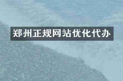 郑州正规网站优化代办