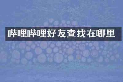 哔哩哔哩好友查找在哪里