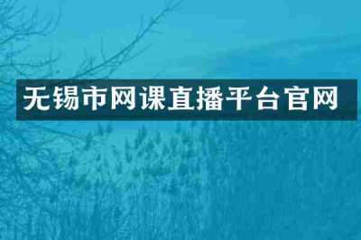 无锡市网课直播平台官网