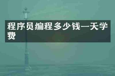 程序员编程多少钱一天学费