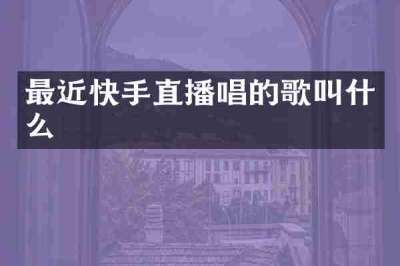 最近快手直播唱的歌叫什么