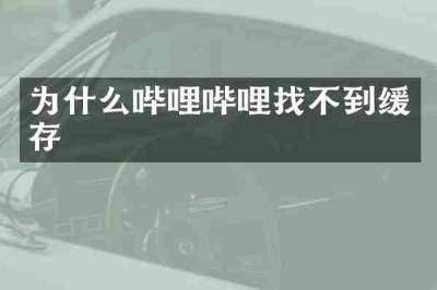 为什么哔哩哔哩找不到缓存