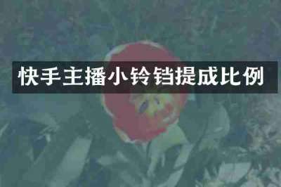 快手主播小铃铛提成比例