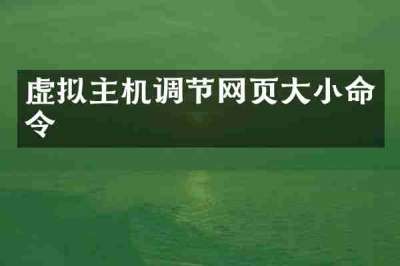 虚拟主机调节网页大小命令