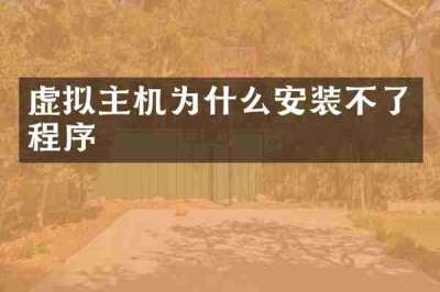 虚拟主机为什么安装不了程序