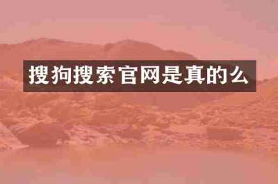 搜狗搜索官网是真的么