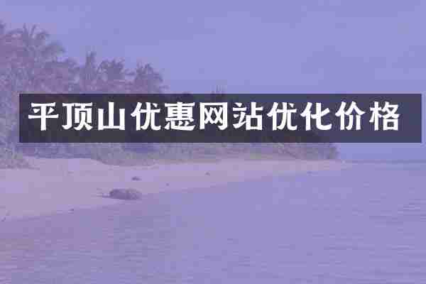 平顶山优惠网站优化价格