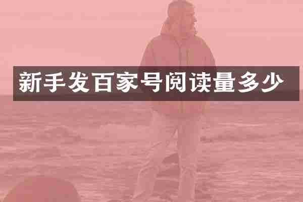 新手发百家号阅读量多少