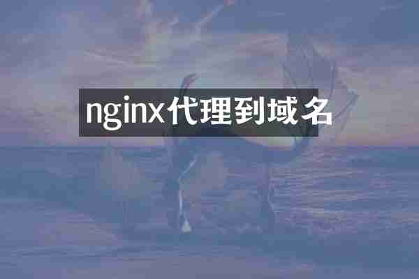 nginx代理到域名
