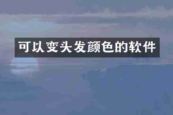 可以变头发颜色的软件