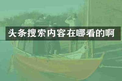 头条搜索内容在哪看的啊