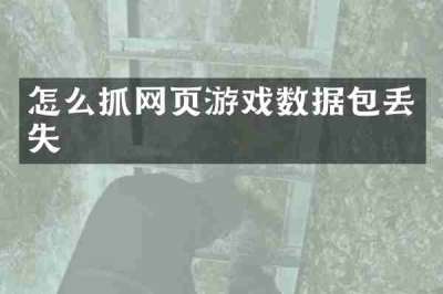 怎么抓网页游戏数据包丢失