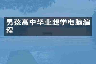 男孩高中毕业想学电脑编程