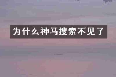 为什么神马搜索不见了