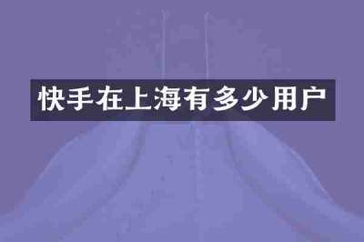 快手在上海有多少用户