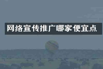 网络宣传推广哪家便宜点