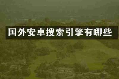 国外安卓搜索引擎有哪些