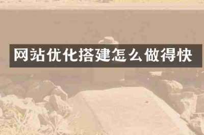 网站优化搭建怎么做得快