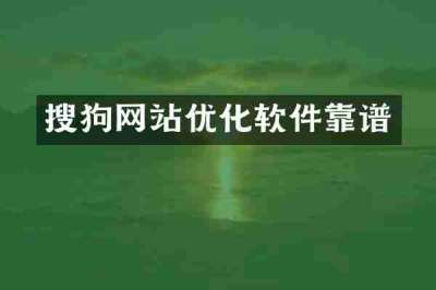 搜狗网站优化软件靠谱