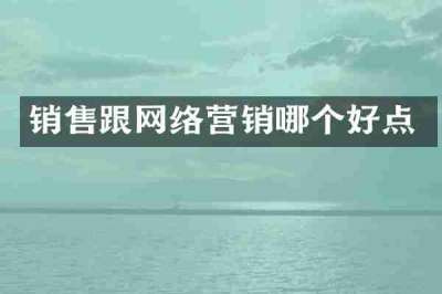 销售跟网络营销哪个好点